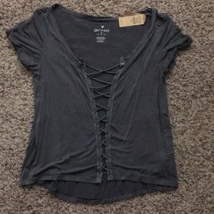 NWT women’s lace up top